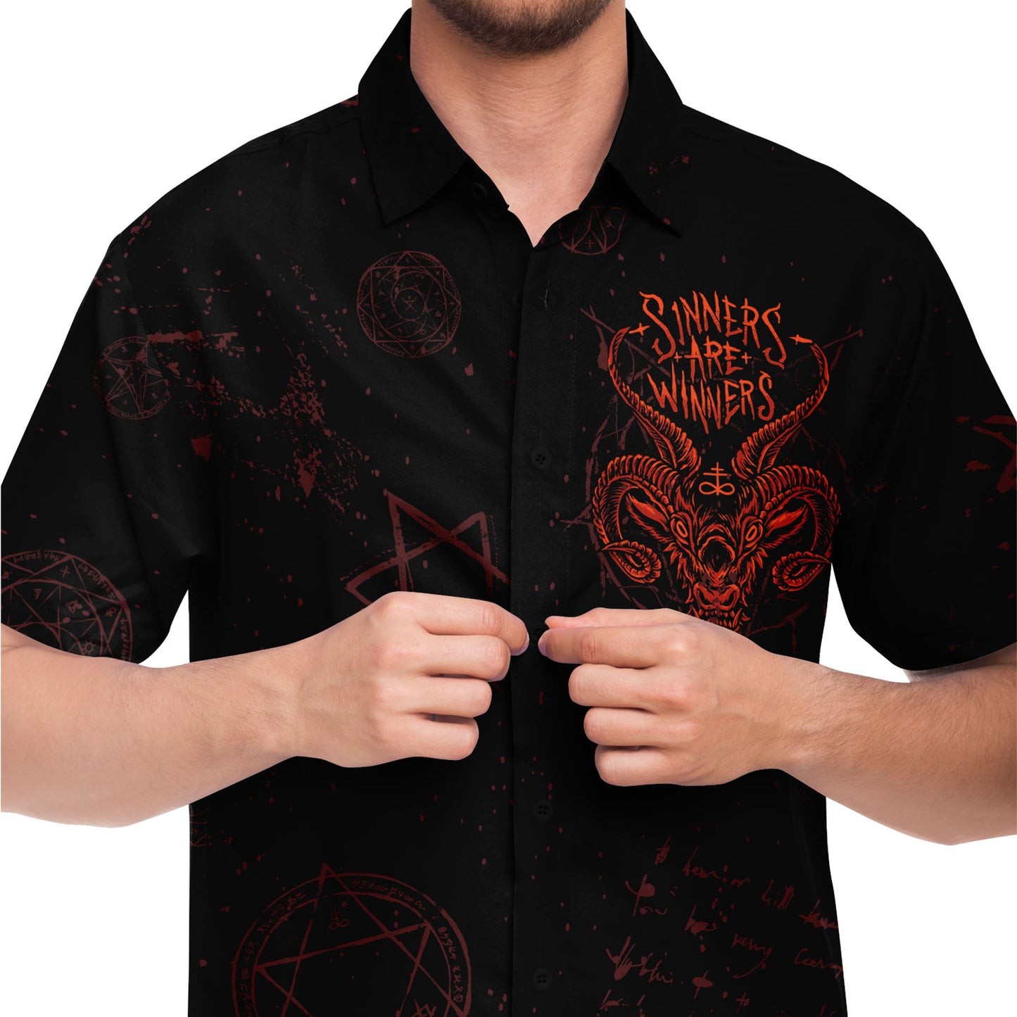 Sinners short sleeve button down shirt