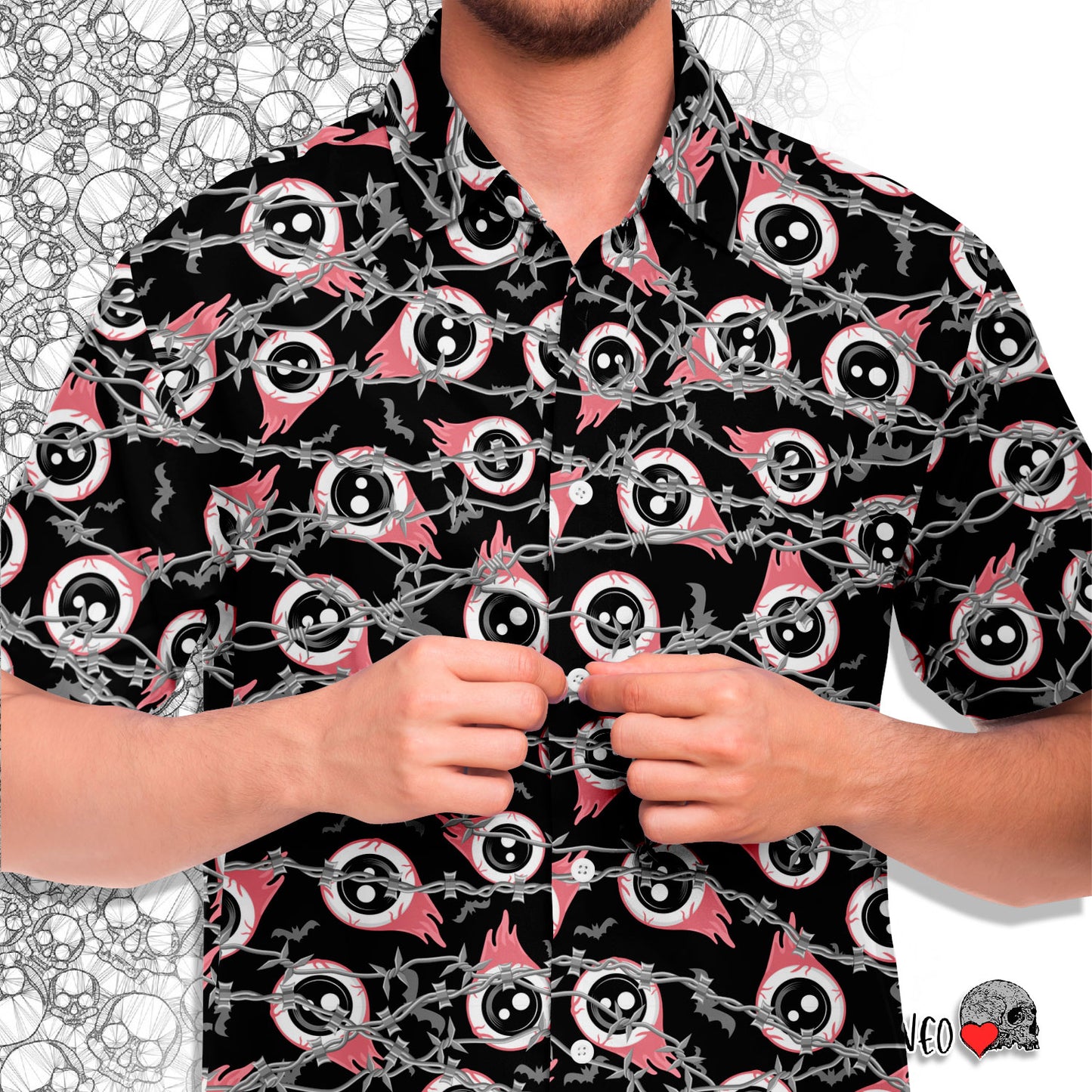 goth button down shirt
