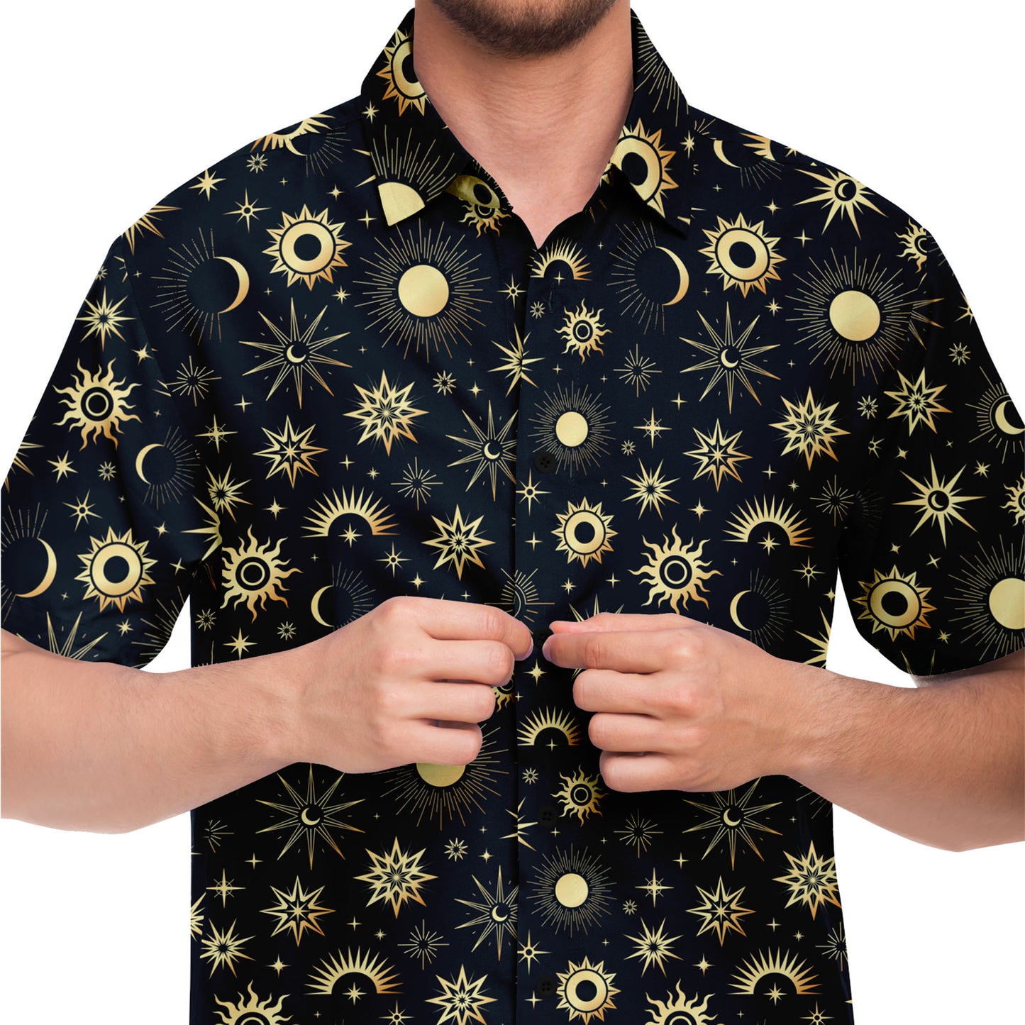 Sun And Moon short sleeve button down shirt