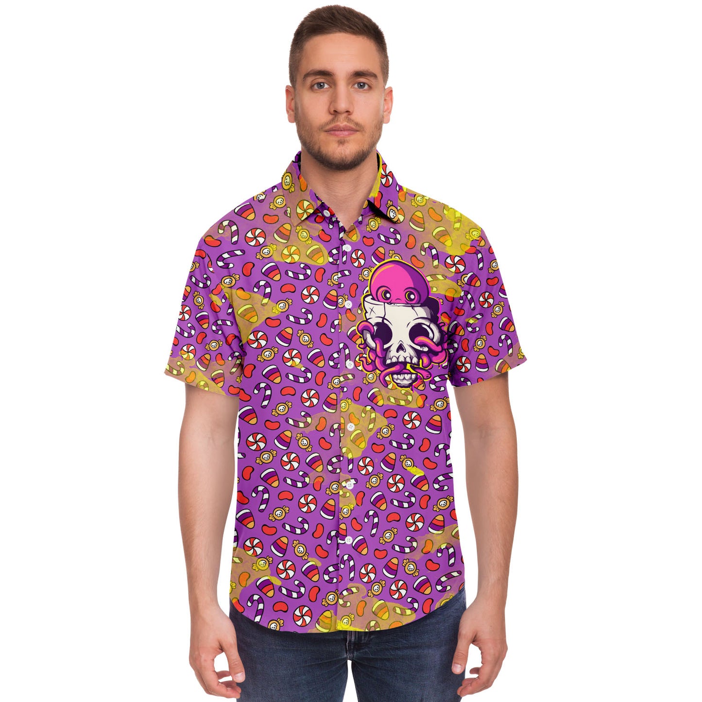 Octopus Inside short sleeve button down shirt