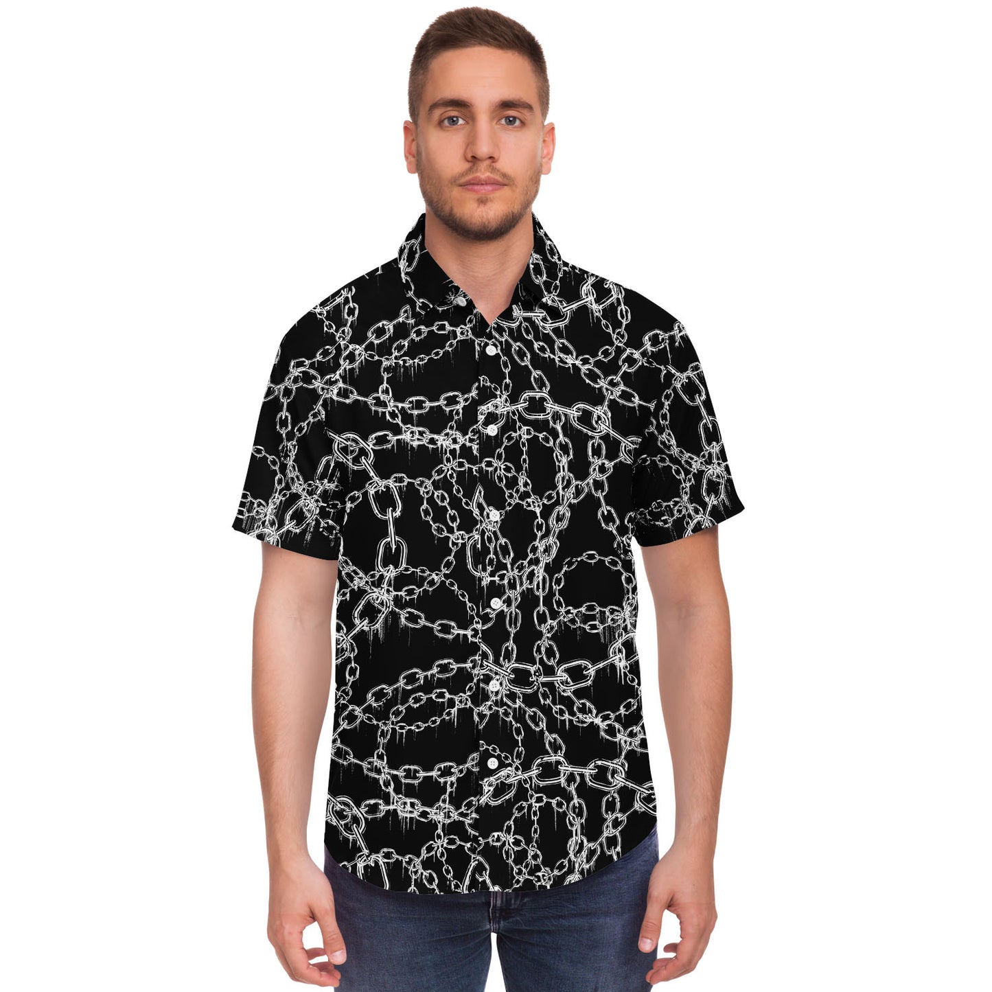 Chained Personalized short sleeve button down shirt