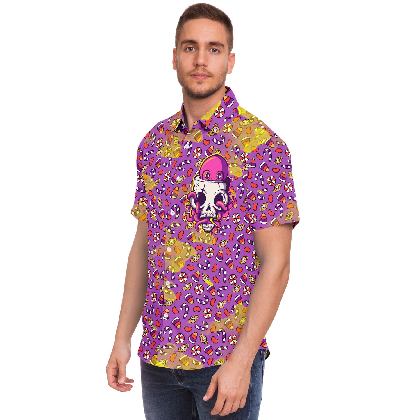 Octopus Inside short sleeve button down shirt