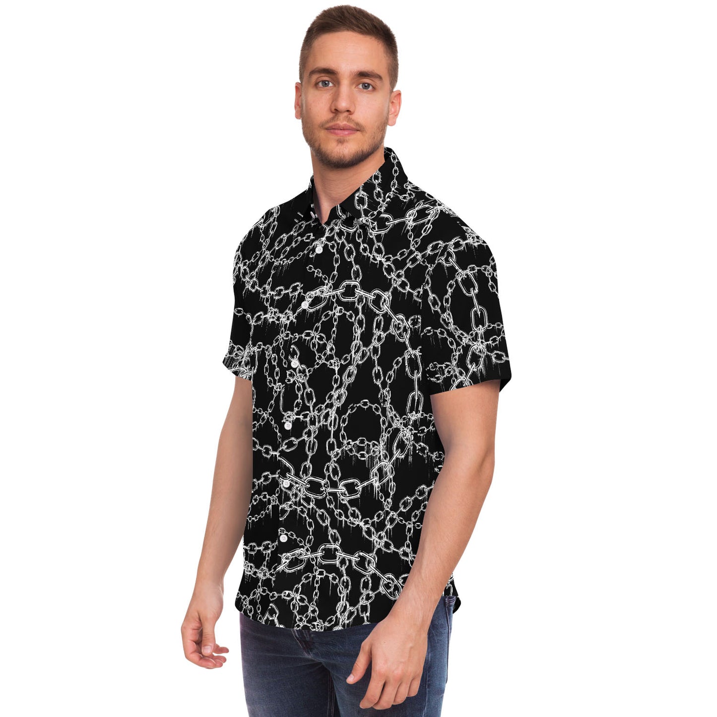 Chained Personalized short sleeve button down shirt