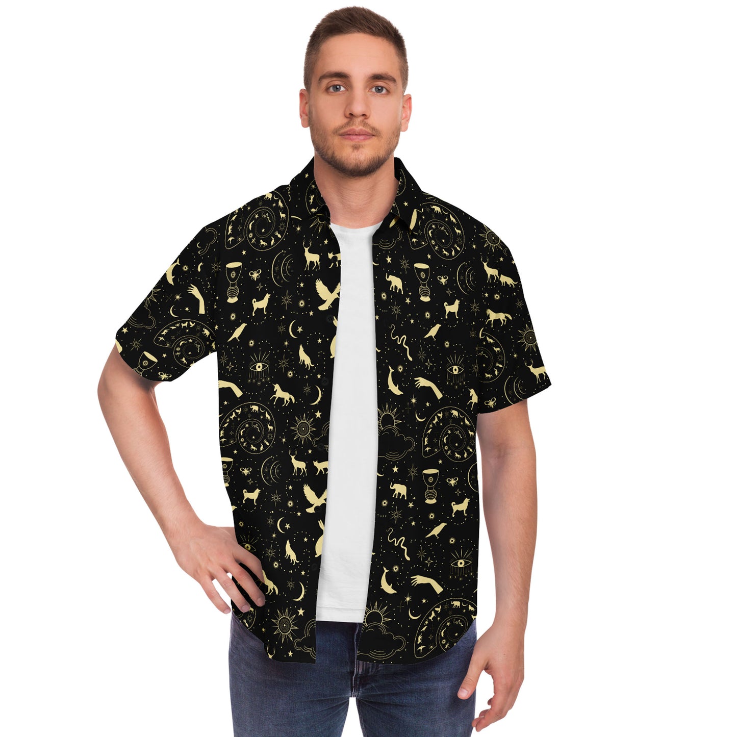 The magic is within us short sleeve button-up shirt