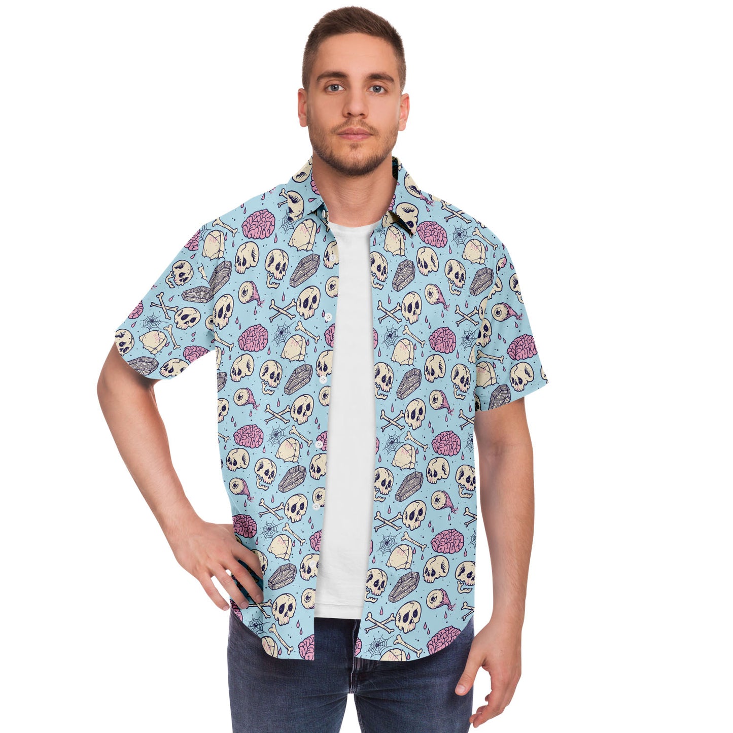 Blue Dream short sleeve button down shirt