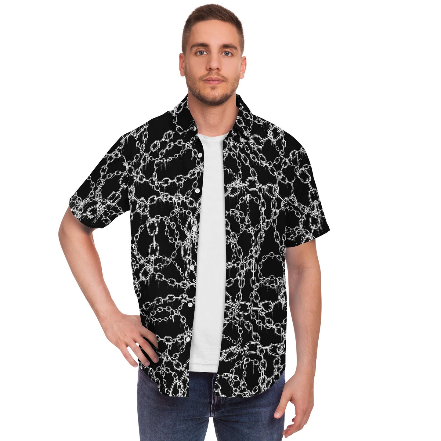 Chained Personalized short sleeve button down shirt