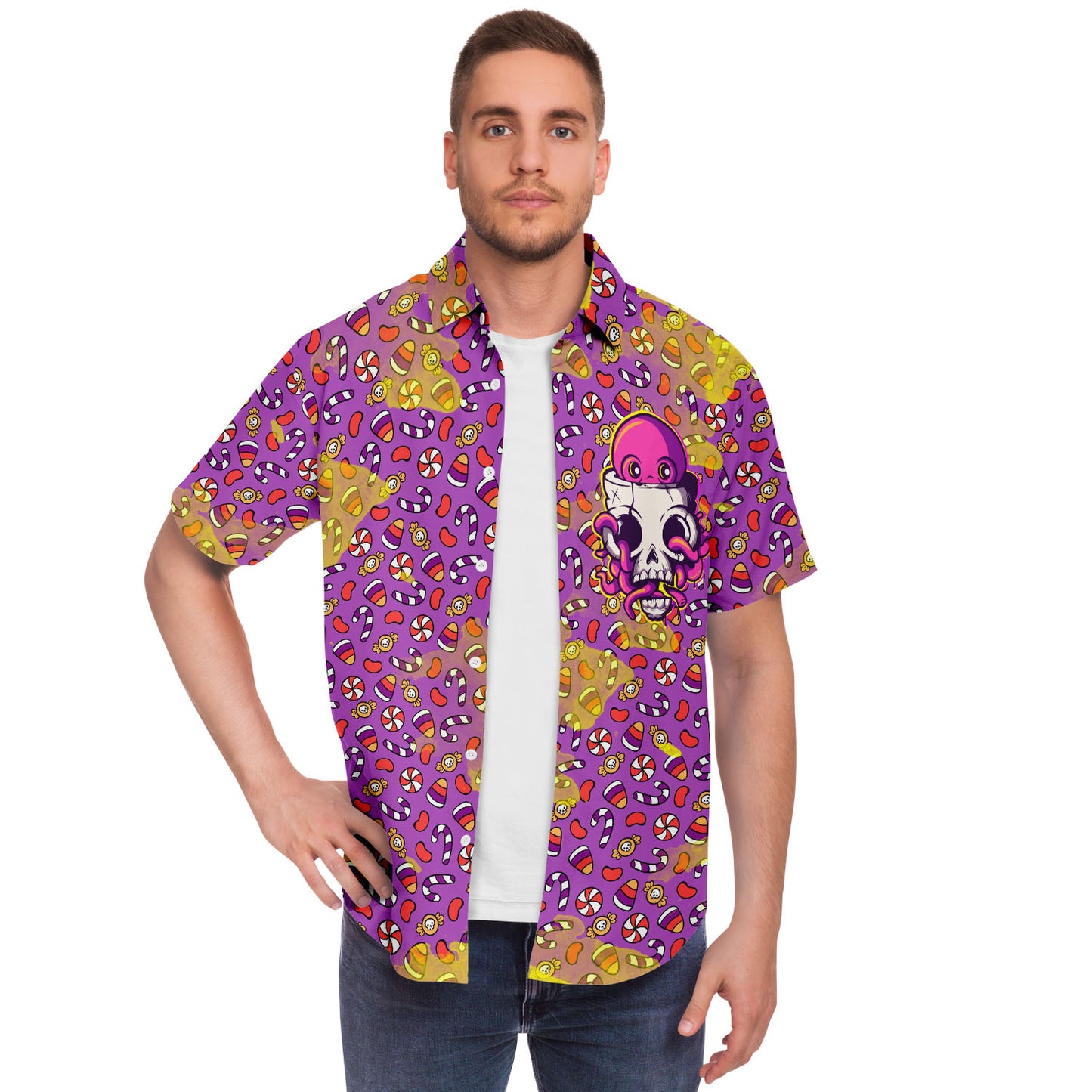 Octopus Inside short sleeve button down shirt