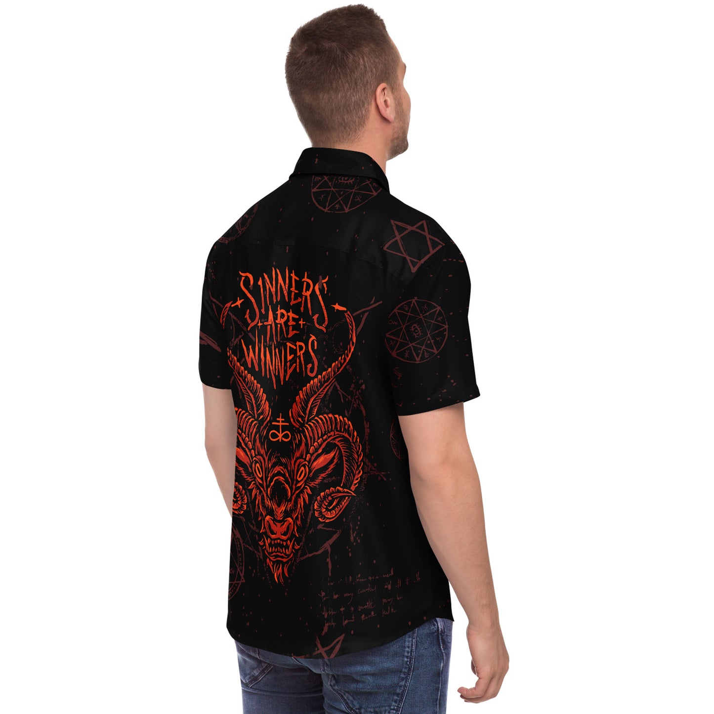 Sinners short sleeve button down shirt