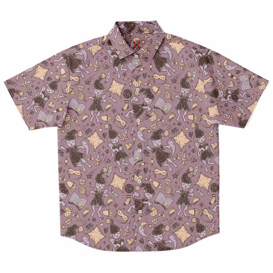 Sleeping HatsShort Sleeve Button-up Shirt