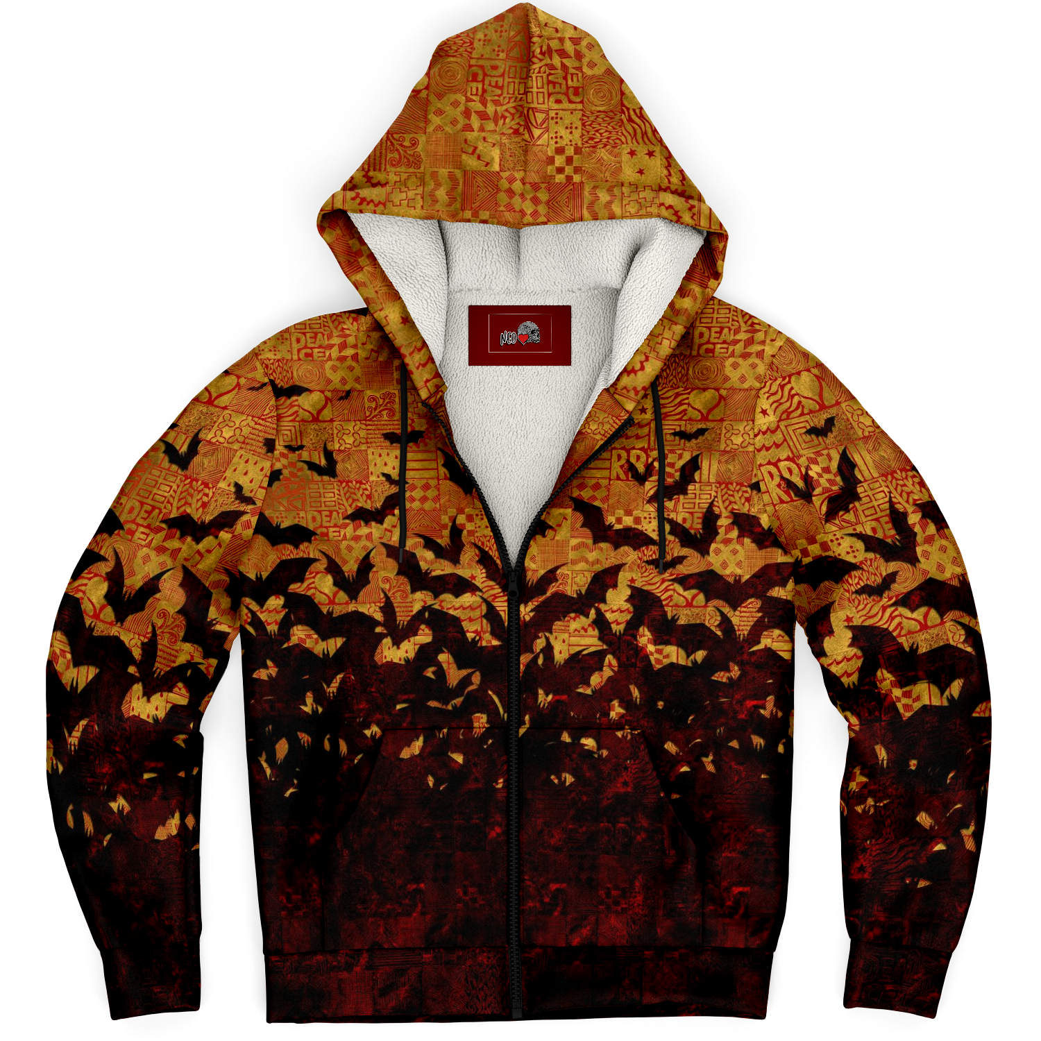Metamorphosis microfleece zip-up hoodie - NeoSkull