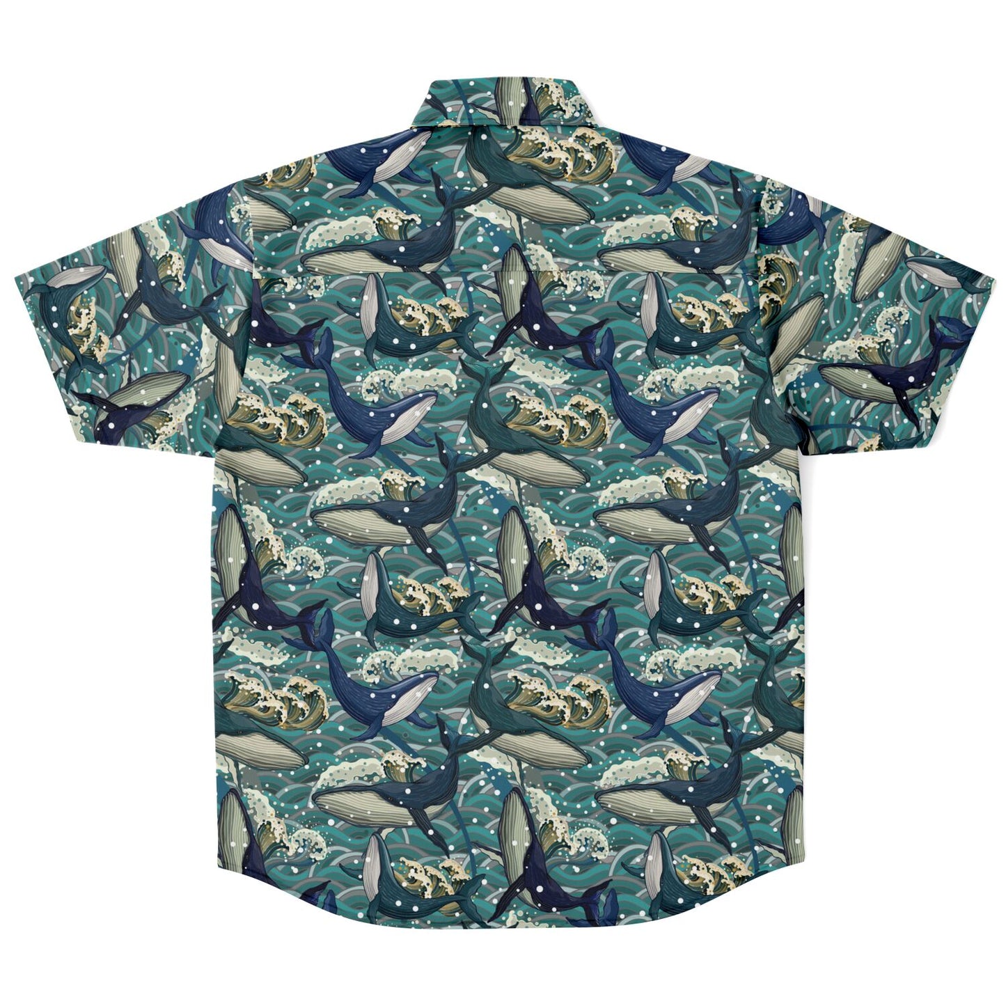 Whale Madness Short Sleeve Button-up Shirt