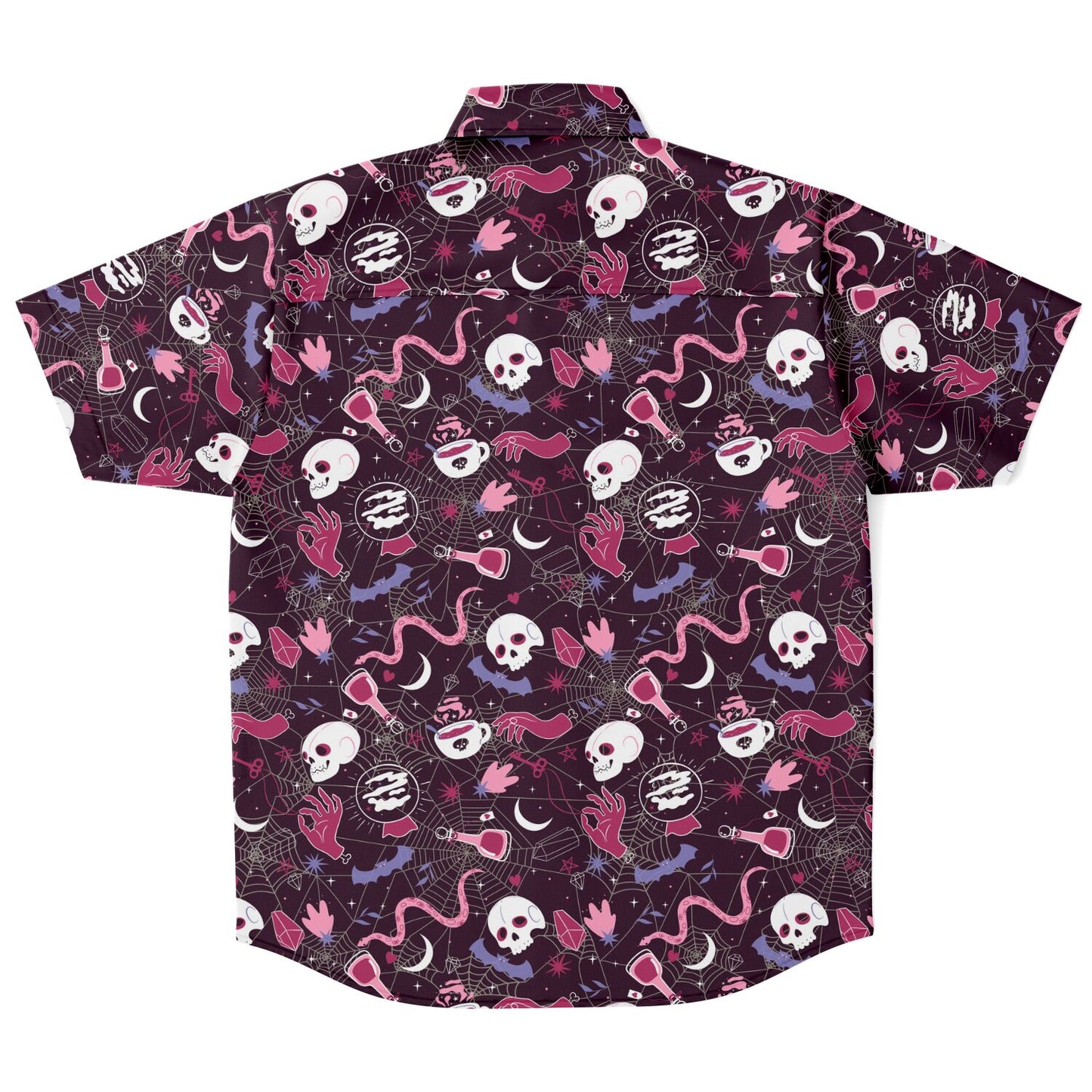 Spider Web short sleeve button-up shirt