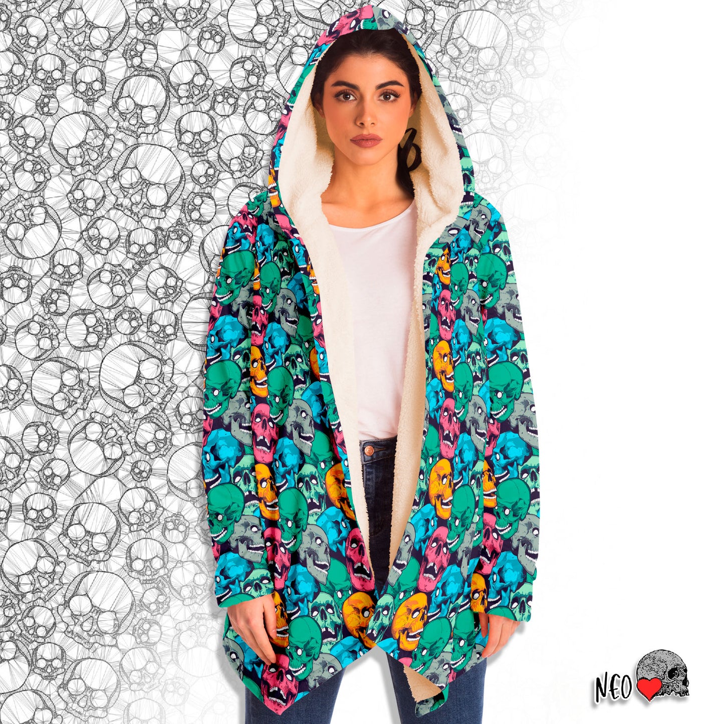 Skull Crowd Hooded Cloak