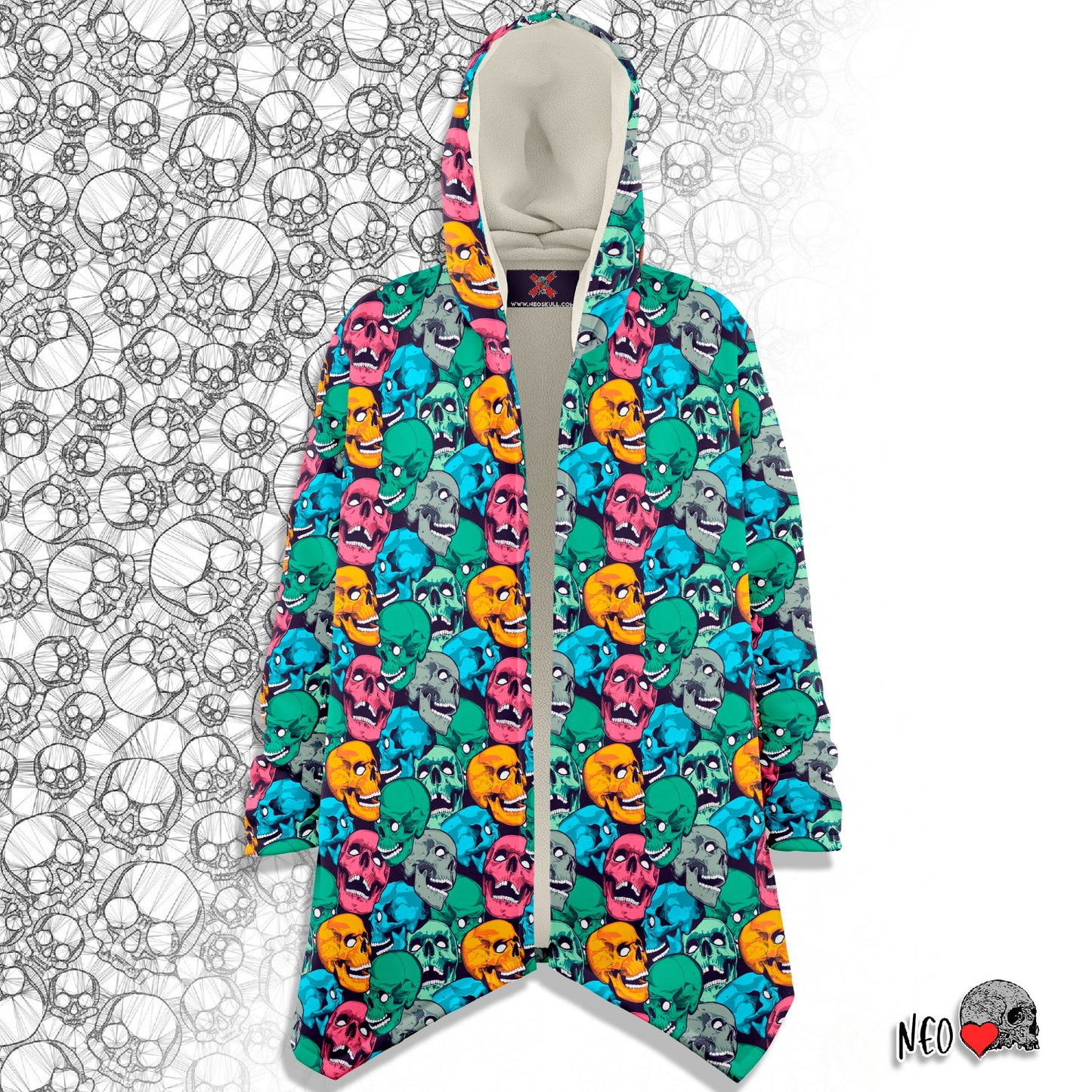 Skull Crowd Hooded Cloak