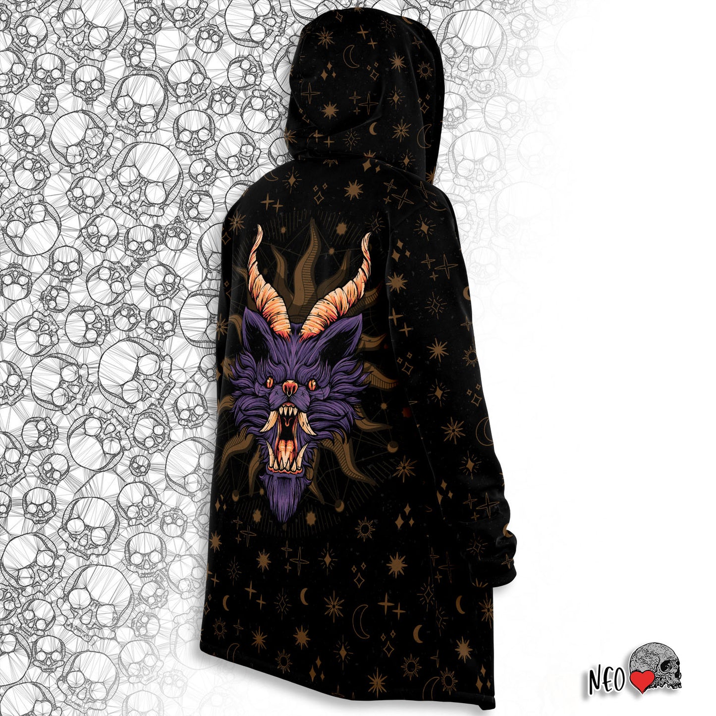 devil wolf cloak with hood - neoskull