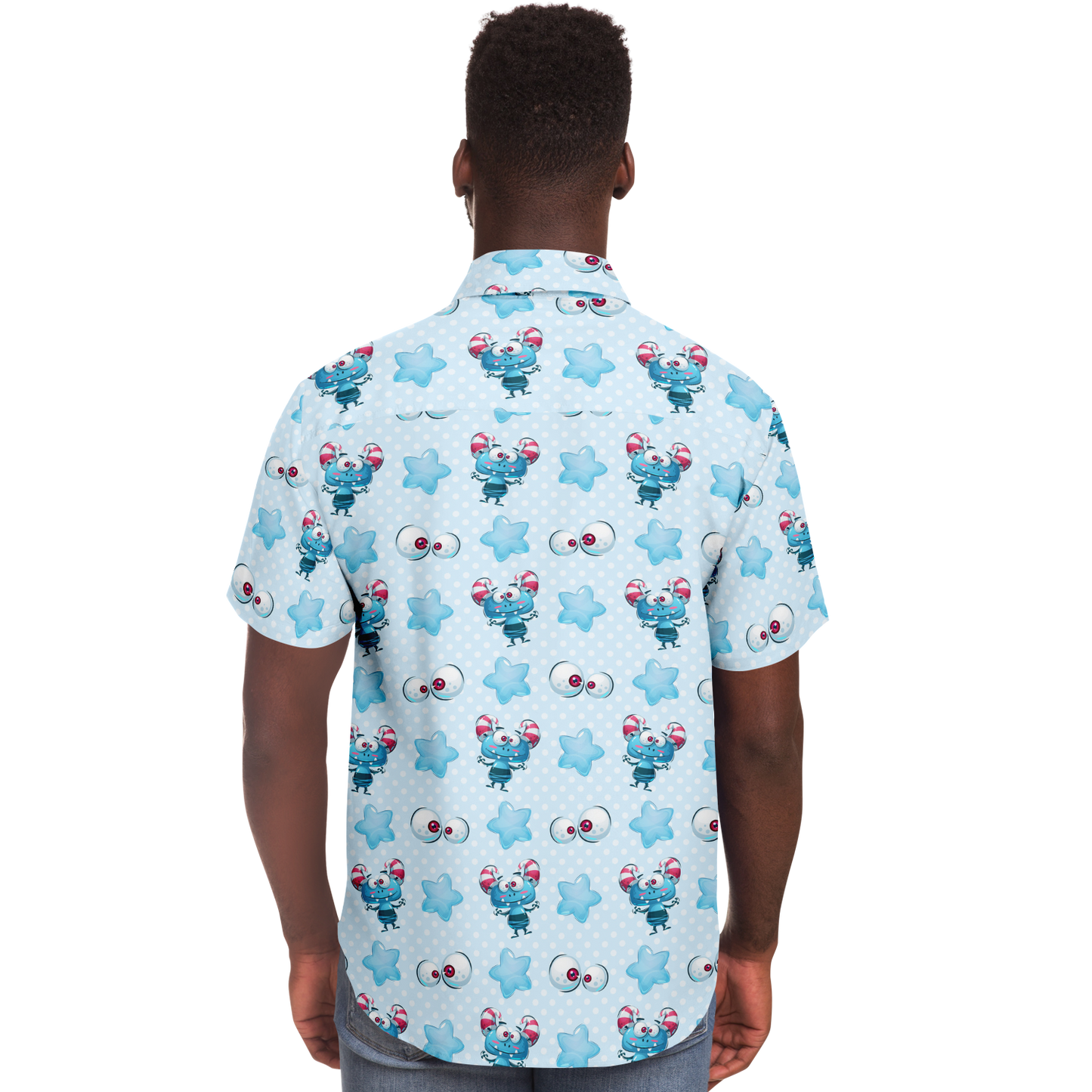 Little Monster short sleeve button down shirt