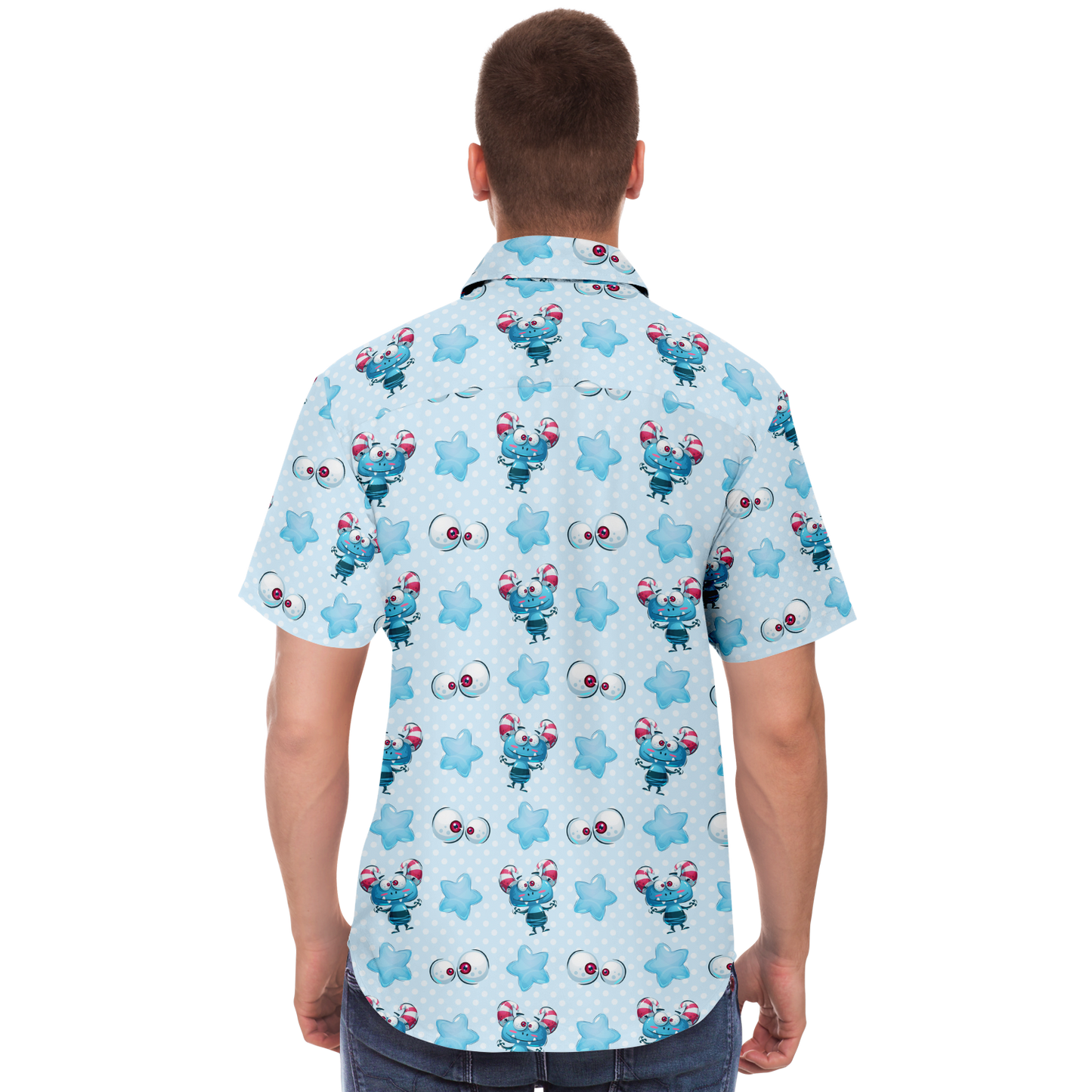 Little Monster short sleeve button down shirt