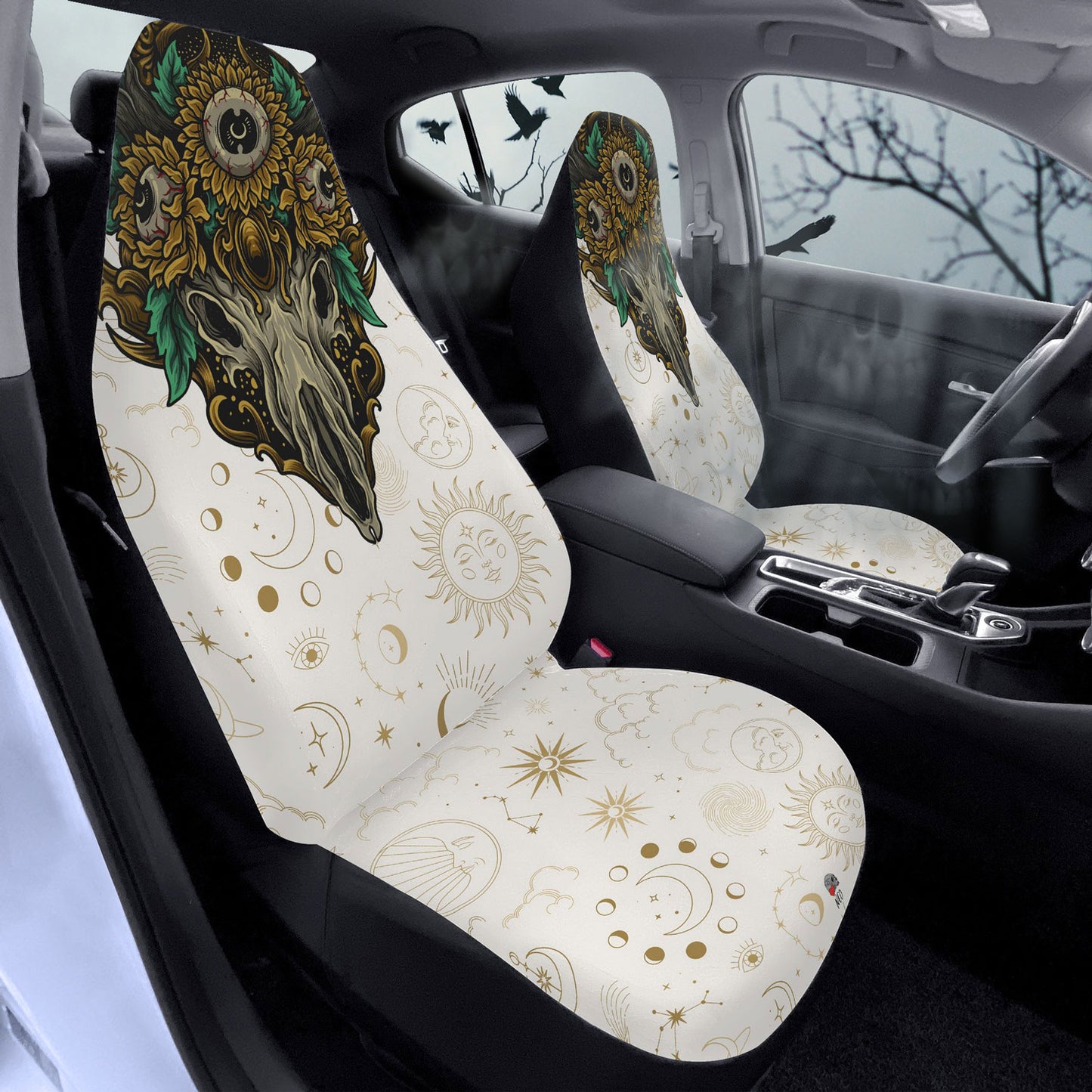 Sunflowers and Deer skull Car Seat Covers