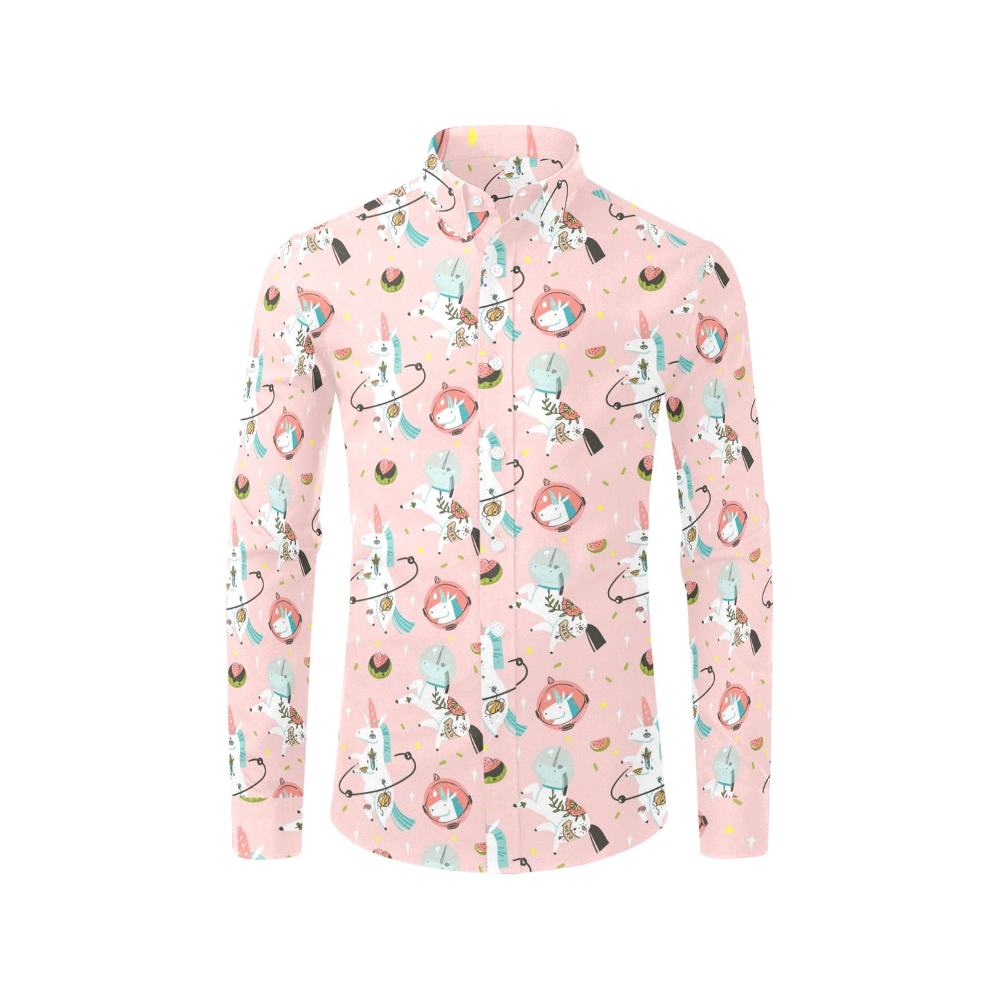 Happy Unicorn Shirt Men's All Over Print Long Sleeve Shirt