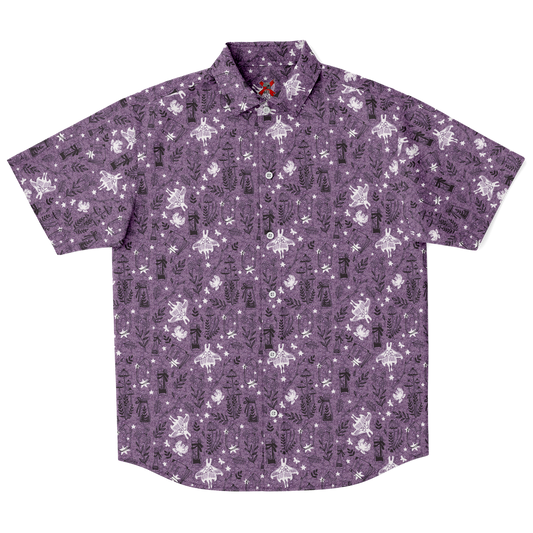Witchy story short sleeve button-up shirt.