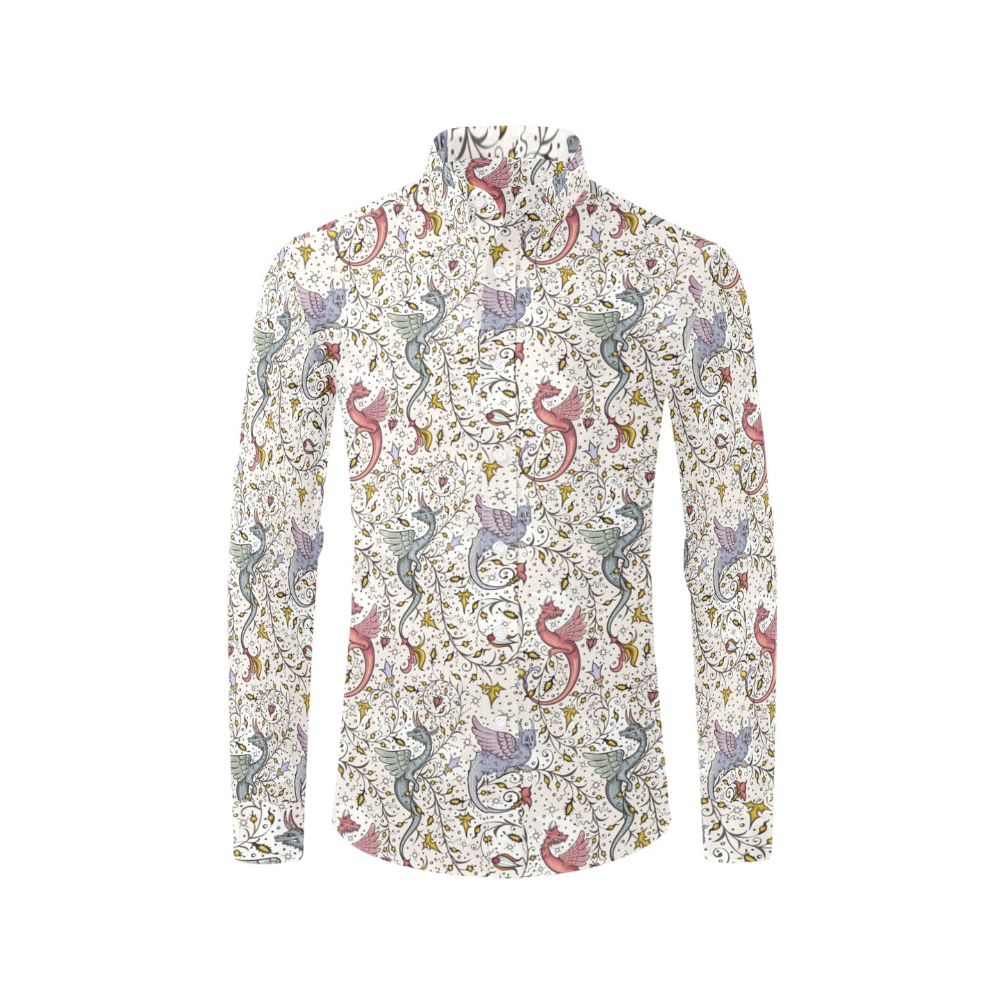 Medieval Dragons Long Sleeve button-up Shirt