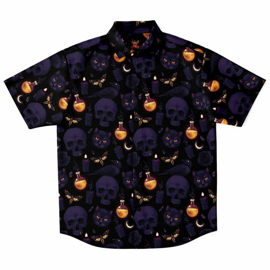 Black Magic short sleeve button-up shirt