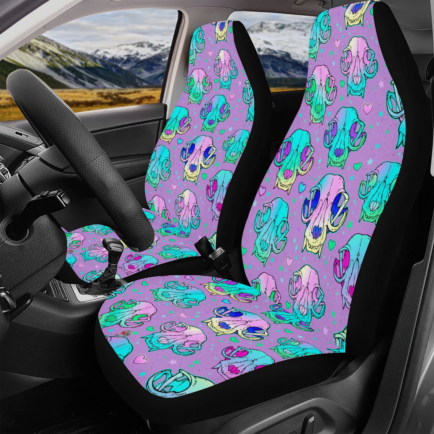 NeonSkull Full Seat Cover Set