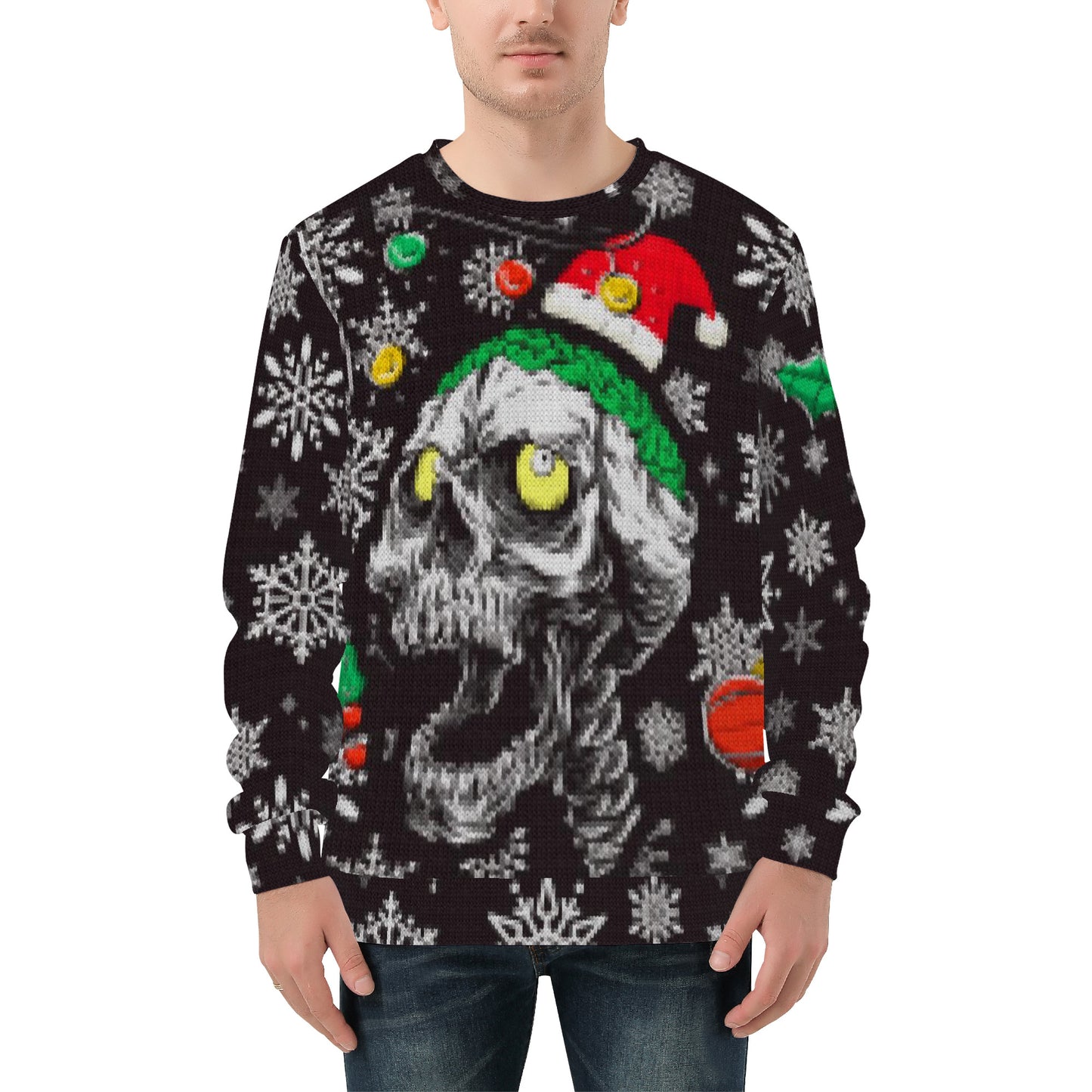 Merry Skulls Ugly Christmas Sweater style Sweatshirt