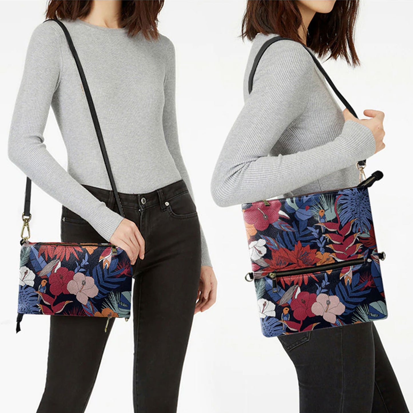 Skull Doodles Foldable Cross Body Handbags Foldable Cross Body Handbags