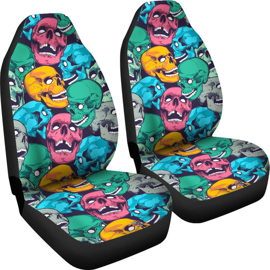 Skull Crowd Car Seat Covers