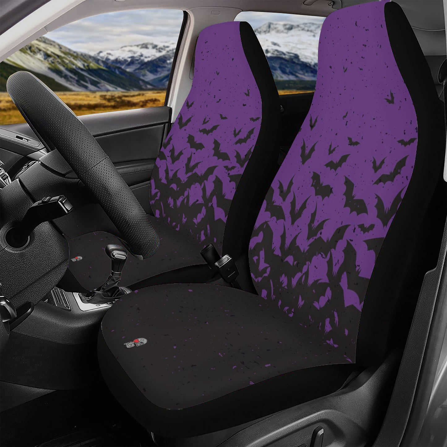 Purple Bat Swarm Full Car Seat Cover Set