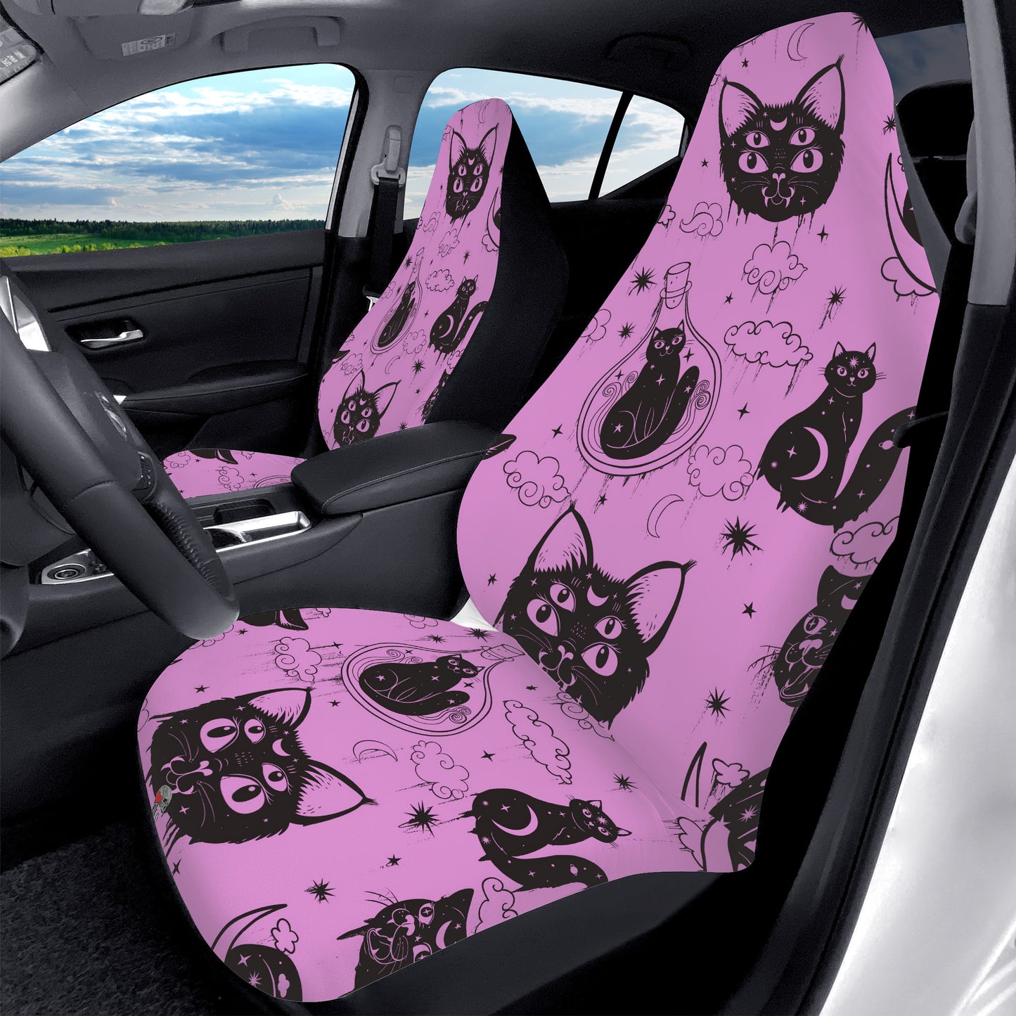 Pastel Occult Cat Car Seat Covers