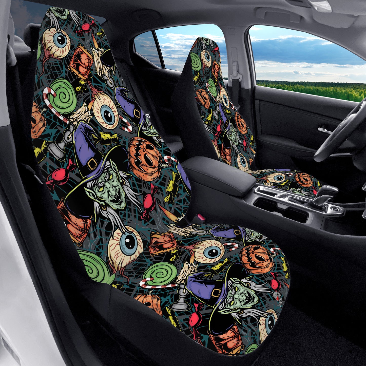 Spooky Witch Car Seat Covers Inkp