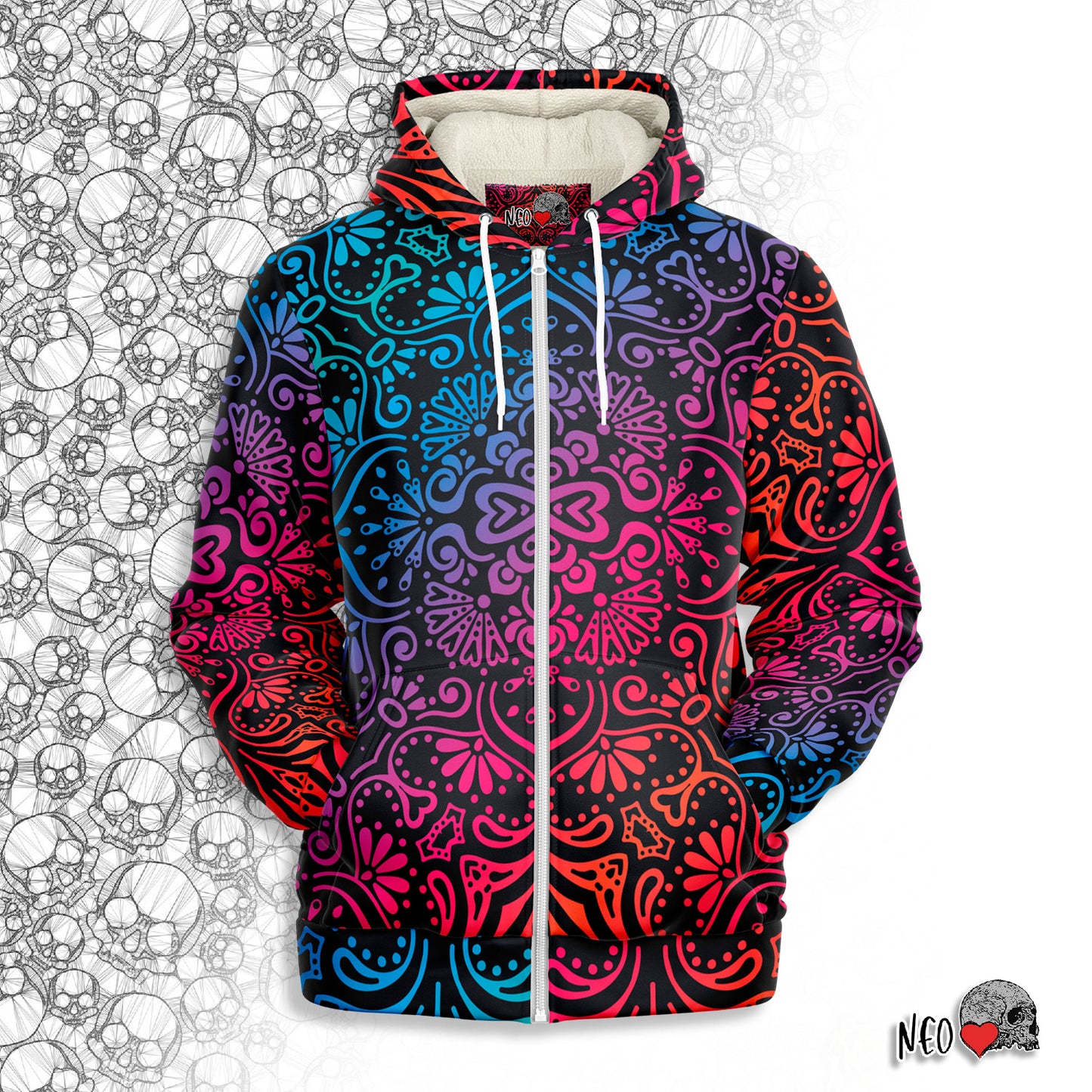Mecha Mascot Microfleece Zip-up Hoodie - NeoSkull