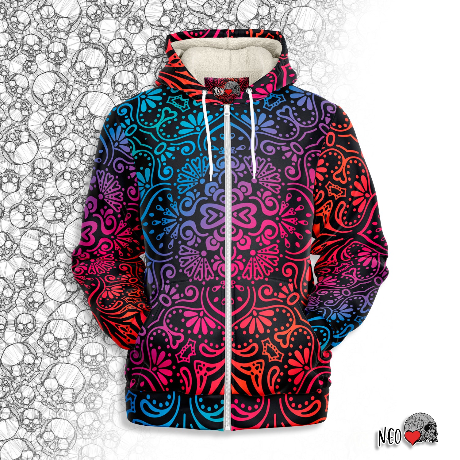 Mecha Mascot Microfleece Zip-up Hoodie - NeoSkull