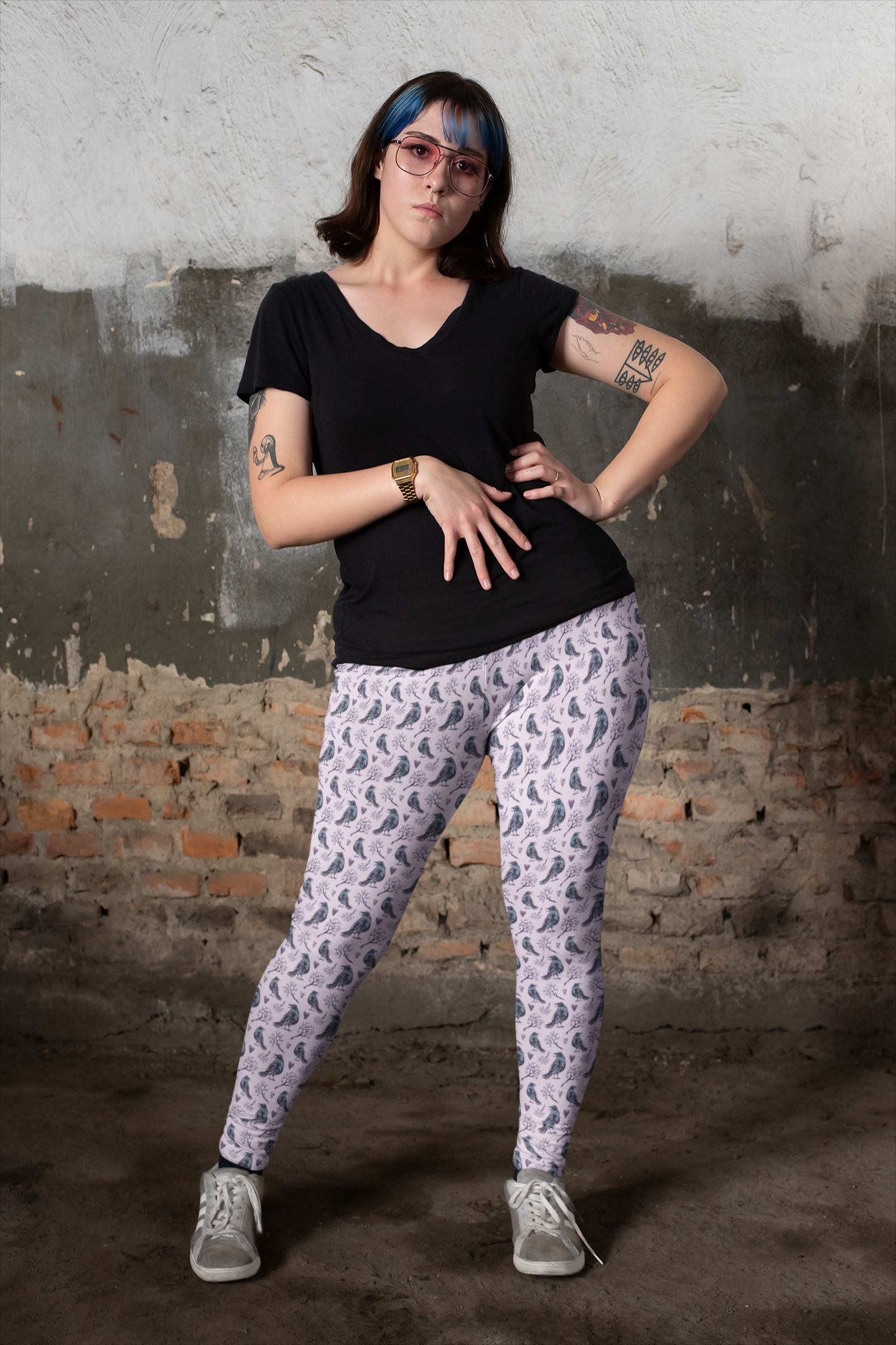 Lyrical Raven Pastel Goth Plus Size Legging - NeoSkull