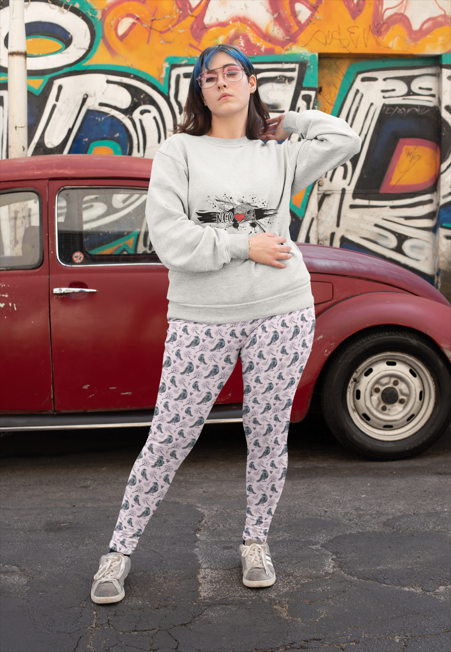 Lyrical Raven Pastel Goth Plus Size Legging - NeoSkull