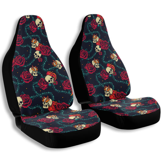 Roses Skulls and thorns car seat covers