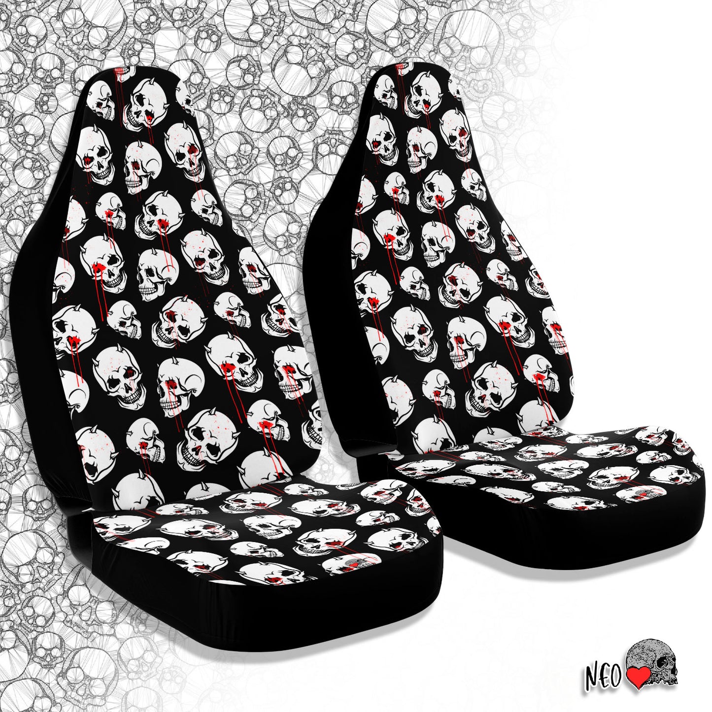 Don't Cry skull Car Seat Covers
