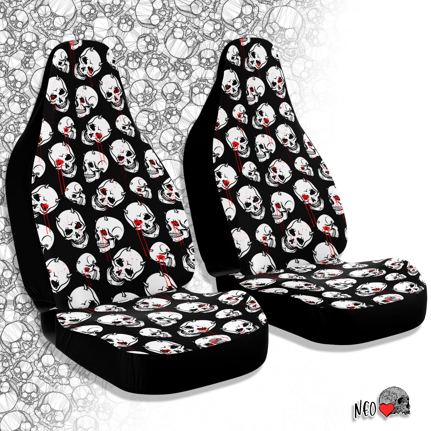 Don't Cry skull Car Seat Covers