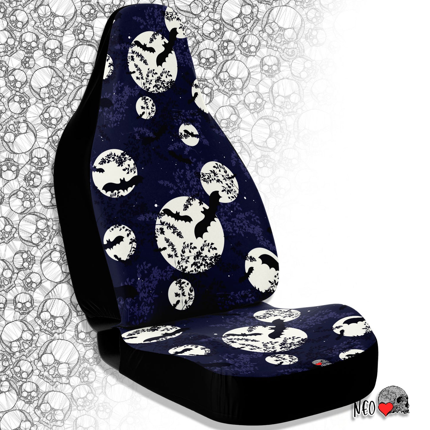 Night sky and bats Car Seat Covers
