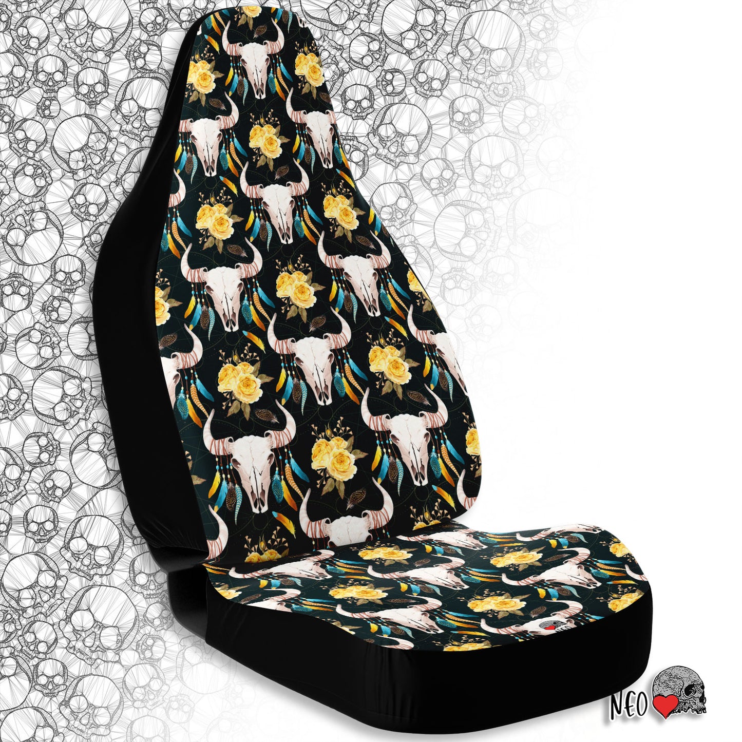 boho skull car decor