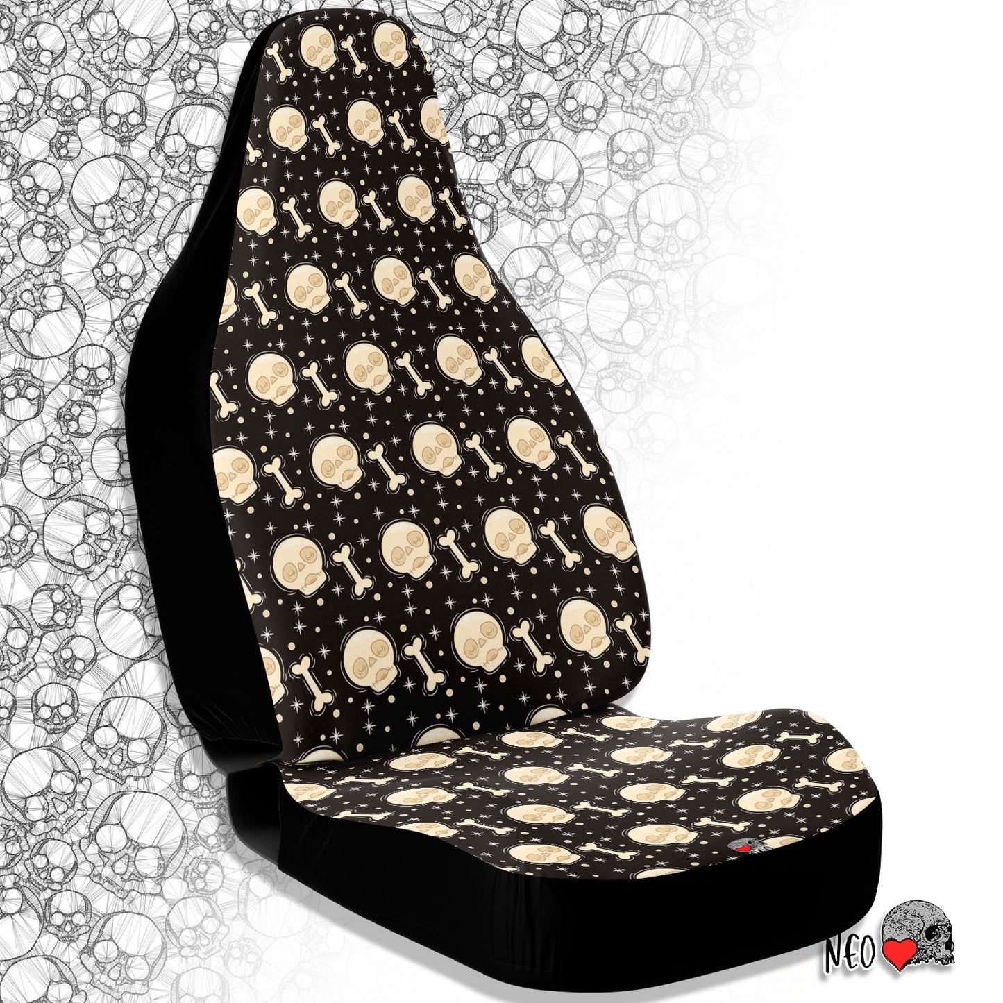 skull and bones car seat covers