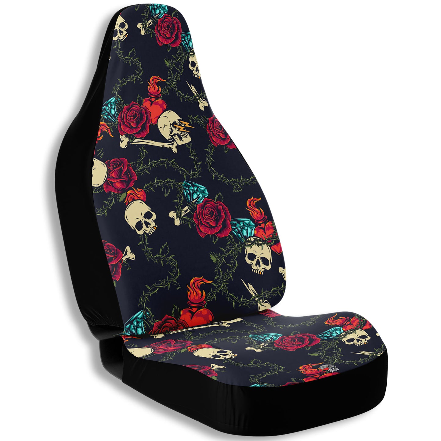 Roses Skull and gems Car Seat Covers