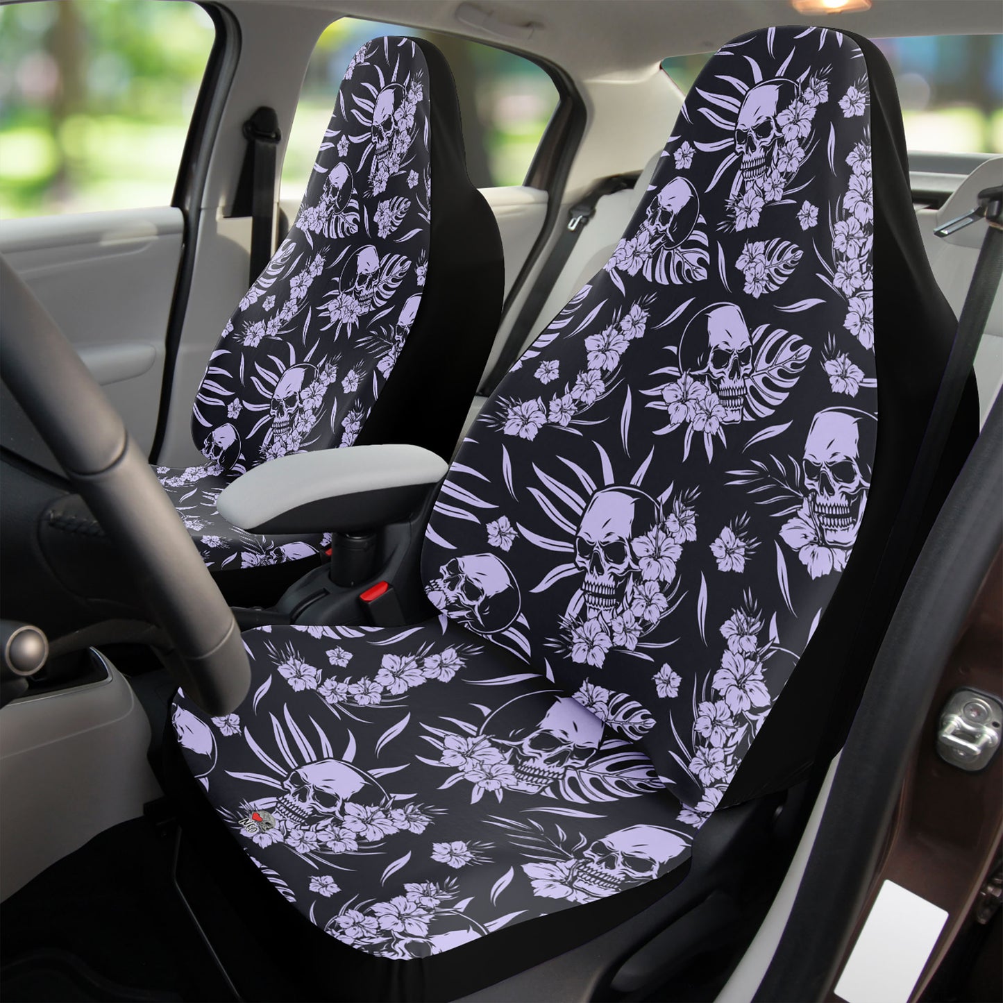Exotic flowers and skull Car Seat Covers