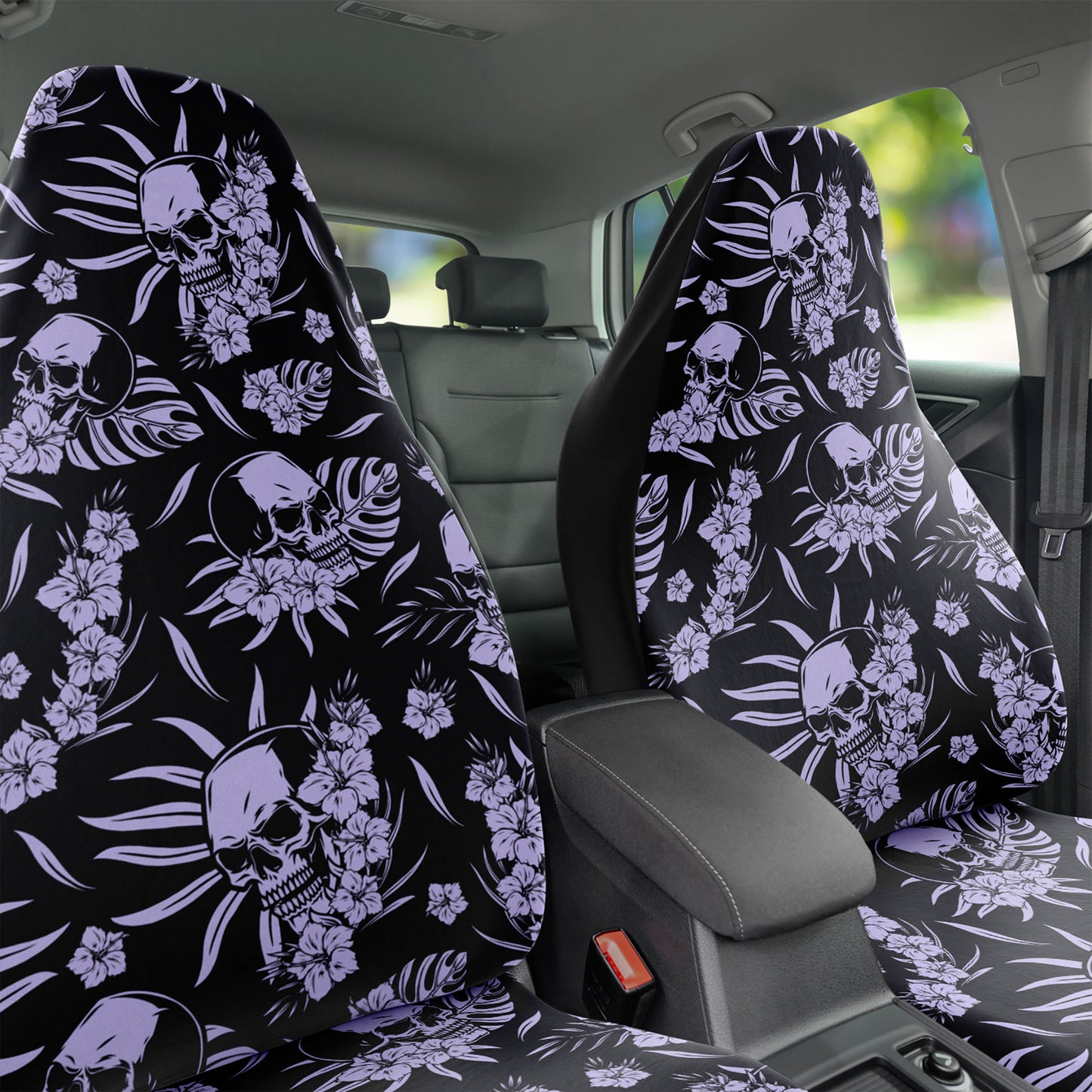 Exotic flowers and skull Car Seat Covers