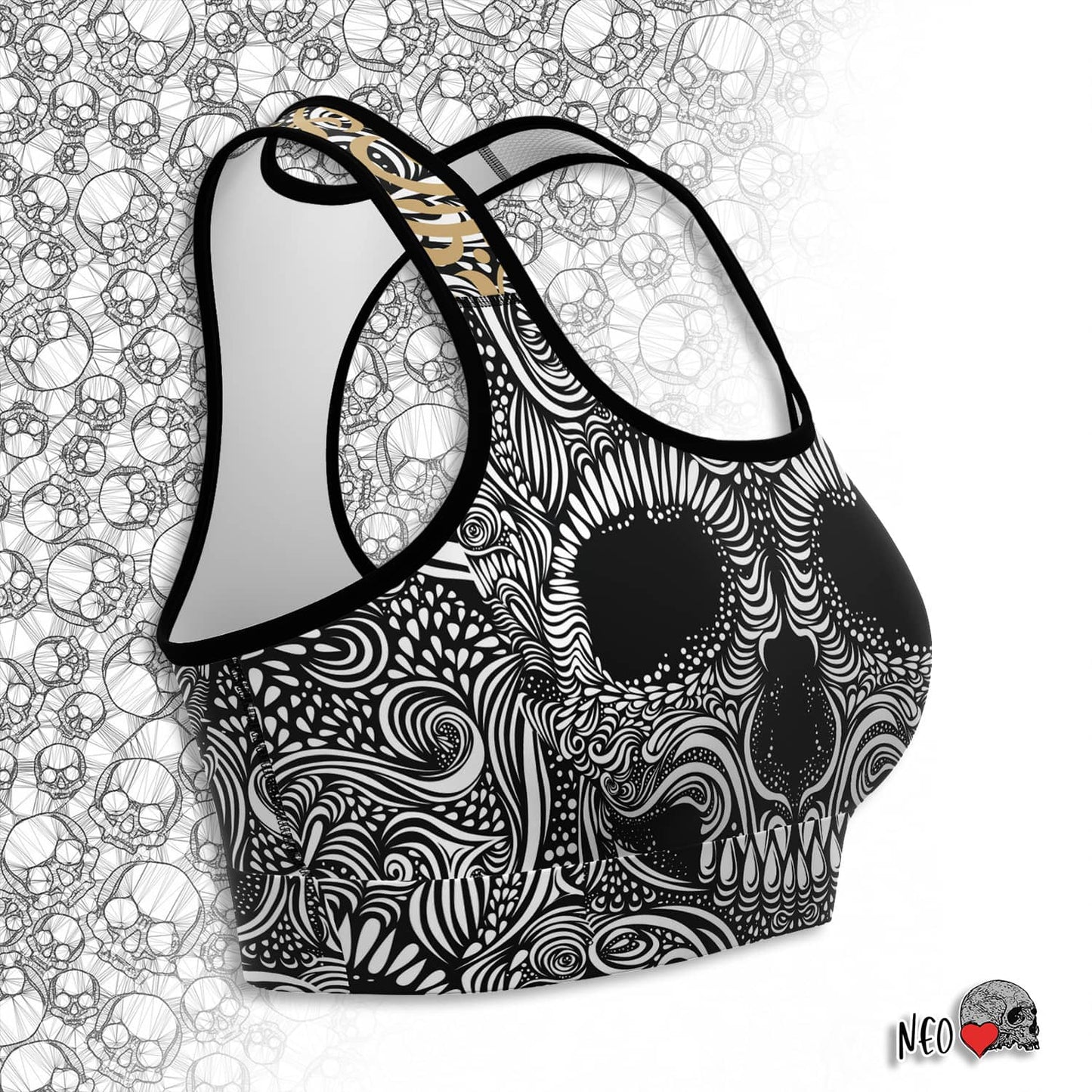skull fitness sport bra