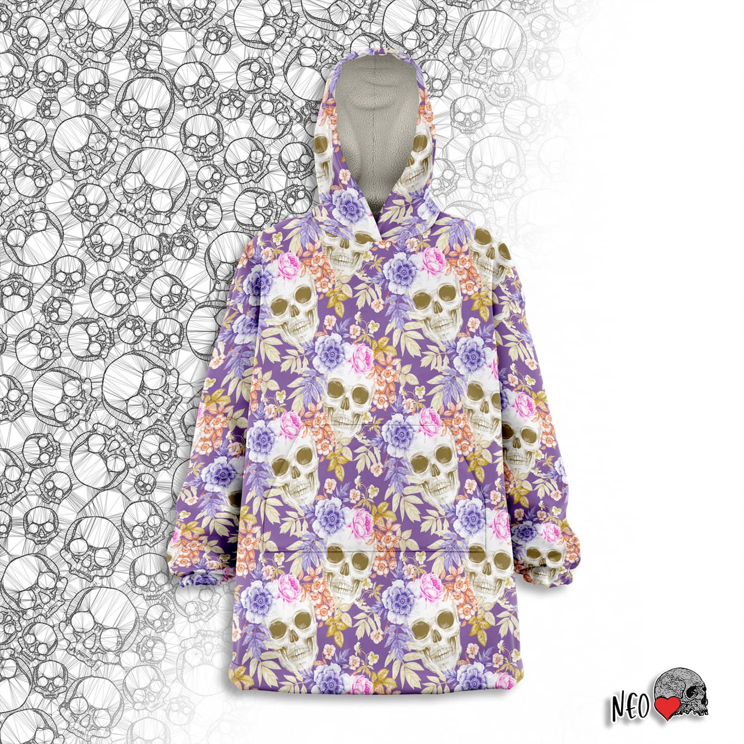 gentle oblivion wearable blanket snug hoodie - neoskull
