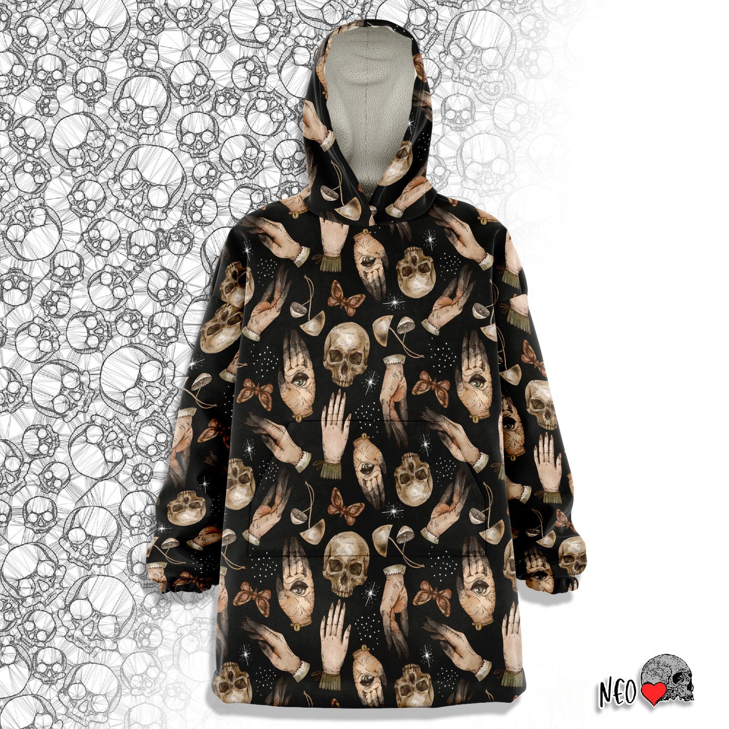 occult witch hand snug hoodie