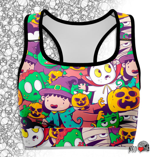 Spooky Crowd v2 Sports Bra - NeoSkull